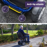 EQUIPMED Heavy Duty Electric Wheelchair, Up to 20km Range, Ultra-Comfortable, Great Turning Circle, V219-HWCELEEQ12BA