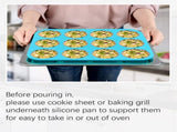Silicone Muffin Pan Cupcake Set - Mini 24 Cups and Regular 12 Tin, Nonstick Food Grade Molds with V1259-DP01-A-4509