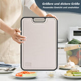 Reversible Cutting Board Titanium PP or Stainless Steel PP, Food Grade Non-Slip Durable V1188-MS-325-1414