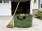 30 Gallon Canvas Leaf Bag Heavy Duty Yard Waste Tote with Rubber Grip Handles for Outdoor Clean Up V1369-AZ3-W-11148