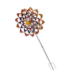 Outdoor 3D Windmill Colourful Exquisite Metal Wind Spinner with Ground Stake for Parks Lawn Yard V1294-YM0901-3111230149711