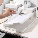 File Plastic Clipboard with Storage, 10" x 13.4" Clear Visible Top Panel Storage Clipboard, Side V1369-AZ3-W-10043