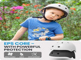 OutdoorMaster Youth & Kids Bike Helmet - Adjustable Multi-Sports Skateboard Helmet with Removable XFOM-HS001-WHT-L