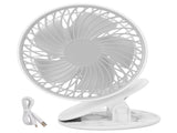 Portable Desk Fan 3 Speed Wind Mini Desktop Fan with Clip for Home Office and BedroomWhite V1294-YM0721-3113210022511