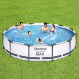 Bestway Swimming Pool 366x76cm Steel Frame Round Above Ground Pools w/ Filter Pump 6473L BW-POOL-366CM-56417