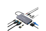 Docking Station 12 in 1 Dual HDMI USB C Hub 4K Multiport Adapter Laptop Expansion V1263-JX-7777