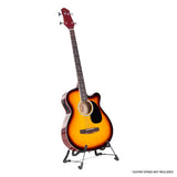 Karrera 4 String Acoustic Bass Guitar Electric Pickup Band Equaliser Sunburst ACG43-SB