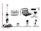 Devanti Cordless Wet Dry Vacuum Mop plus Sandwich Maker Panini Press VAC-1809-SM-1SET-BK