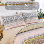 Crafted Quilted Bedspread and Pillowcases Set: A Testament to Skilled Craftsmanship - Queen size V745-MAC080406Q13U