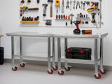Stainless Steel Table, 60 x 76 cm Food Prep Worktable with Wheels, Kitchen Prep Table with V952-DLGZT2CWDB248JRDY001V0