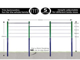 Triple Outdoor Pull-Up Bar Height Adjustable Gymnastics & Fitness Bar V63-953161