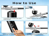 Pink Portable Wireless Airbrush Kit, ideal for nail art, painting, cake decoration, and makeup. V1232-NMZYBSZYY001