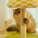 Plush Checkerboard Lamp Style Cat Scratching Post - 53 x 37.5 cm Extra Large Standing Cat Scratcher V888-ELOSUNG55466