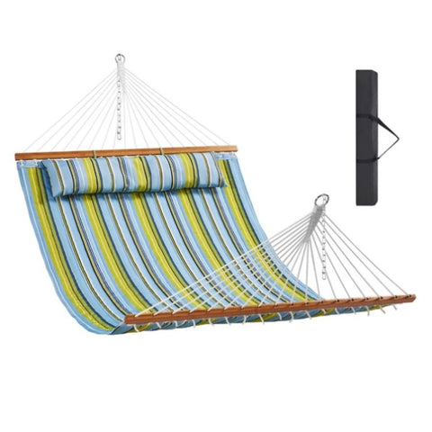 VEVOR Double Fabric Hammock, 12 FT Double Hammock with Hardwood Spreader Bars, 2 Person V952-HFDCBDZJYZXT01Q05V0