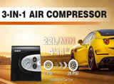 NOONE 3 IN 1 Air Compressor Tire Inflator 12V Portable Car Tire Inflator Pump V465-KJAP002
