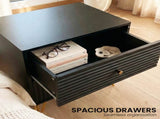 Sarantino Diego Bedside Table Night Stand with 2 Drawers - Black TBL-075-05-BK