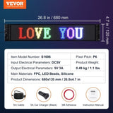 Programmable LED Sign, P6 Full Color LED Scrolling Panel, DIY Custom Text Animation Pattern Display V952-RXGDBZP27X5IHAZHIV9
