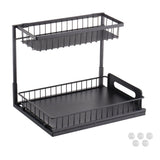 VEVOR 2-Tier Wire Pull Out Cabinet Under Sink Organizer 10.7"x14.2" Drawer Basket V952-FZSLLTGPFECSRVFBHV0