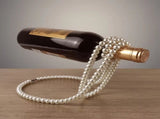 Gold Modern Floating Pearl Wine Bottle Holder Elegant Home Decor, Unique Kitchen Accessory for V888-ELOSUNG13540