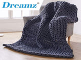 Dreamz Knitted Weighted Blanket Chunky Dark Grey Queen 9KG BLANKETW03-Q-9KG-DG