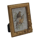 Antique Gold Metal Photoframe w Roses 15cm V637-19723PFR