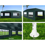 Instahut Gazebo 3x6m Marquee Wedding Party Tent Outdoor Camping Side Wall Canopy 4 Panel Green GAZEBO-WED-C-FG-3X6-4W-GN