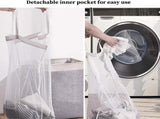 Collapsible laundry basket with lid, leak-proof and foldable bin, with removable bag, large V1188-MS-313-1036