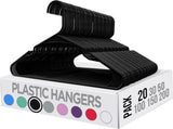 Clothes Hangers 20-pack - Space-saving plastic clothes hangers - Durable hanger with shoulder groove V1237-ZY-203-4910