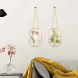 Pressed Flower Glass Frame Set, 2 Pack Metal Floating Picture Frames, Octagon Hanging Display with V1369-AZ3-W-08562