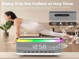 The wooden digital alarm clock features charging and is suitable for bedrooms and bedside tables. It V1192-AZ-W-25186