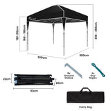 RED TRACK 3x3m Ultra Compact Folding Gazebo, Carry bag, Portable Outdoor Popup Marquee for Camping V219-OTDGZBRT33KA
