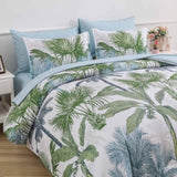 Soft Floral Leaf Comforter Set, King Size, Deluxe Quilted Bedding with Pillowcases V745-MAB010935AJ3