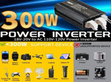 300W Power Inverter Compatible with Makita, DC 18V to AC 110-120V Battery Inverter, Portable Battery V1107-CS-MZJSDHHY10