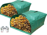 2-Pack 53 Gallon Dustpan-Type Yard Waste Bags, Reusable Heavy Duty Collapsible Garden Bags, V1258-DP02-C-235