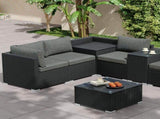 Modular Outdoor Lounge Set-9pcs Sofa, Armchairs and Coffee Table V264-OTF-530S-BLK-OTF-509-BLK