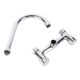 Wall Mount Kitchen Stainless Steel Smooth Surface 2 Handles Faucet Kitchen Faucet for Home V1294-YM0901-3118230146311