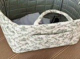 Car Storage Basket Organize, Floral Fabric Car Interior Storage Basket, Quilted Laundry Basket with V1366-AZ2-W-10781