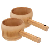 Water Ladle Bamboo Long Handle Gardening Friends Housewarming 2pcs V1192-AZ-W-20567
