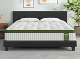 Artiss BedStory Queen Bed Frame Mattress Set Platform Upholstered Hybrid Pocket Coil BFRAME-SET-NEO-PC-34-Q