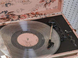 Crosley Voyager Bluetooth Portable Turntable Crosley Asheville Stand Bundle - Floral V398-CR8017BMS-FL4