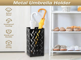 Rectangular Black Metal Umbrella Stand Holder - Space-Saving Design, 16.5x16.5x42cm V178-59216