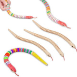 30Pcs 12 Inch Unfinished Wooden Wiggly Snakes Jointed Flexible Wooden Snake Blank Animal Model V1192-AZ-W-29360