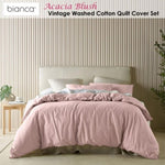 Bianca Acacia Blush Vintage Washed Cotton Quilt Cover Set Queen V442-BCA-QUILTCS-ACACIA-BLUSH-QS