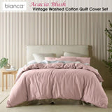 Bianca Acacia Blush Vintage Washed Cotton Quilt Cover Set King V442-BCA-QUILTCS-ACACIA-BLUSH-KI