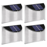 4Pcs Set Stainless Steel Solar Power LED Wall Light LightControl for Garden Yard Lighting V1294-YM0901-3111200146511