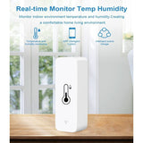 2 Pack WiFi Smart Thermometer Mini Digital Temperature Humidity Sensor Compatible with Alexa and V1237-ZY-522-0077