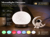 Moonlight Dreams Moon Lamp Humidifier Night Light USB Aroma Diffuser with Astronaut Figurine 7-Color V888-ELOSUNG54566