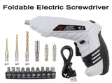 USB Rechargeable Foldable Electric Screwdriver With 16 Multi Size Bits Portable Cordless Screw V1366-AZ2-W-21257
