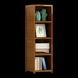 Bamboo 4-Shelf Bookcase Adjustable Display Storage Rack Stand for Living Room, Bedroom, Office or V63-838211