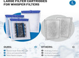 16 Count Large Filters Compatible with Whisper Bio Bag Filters, Large Aquarium Filter V1258-DP02-WO-650